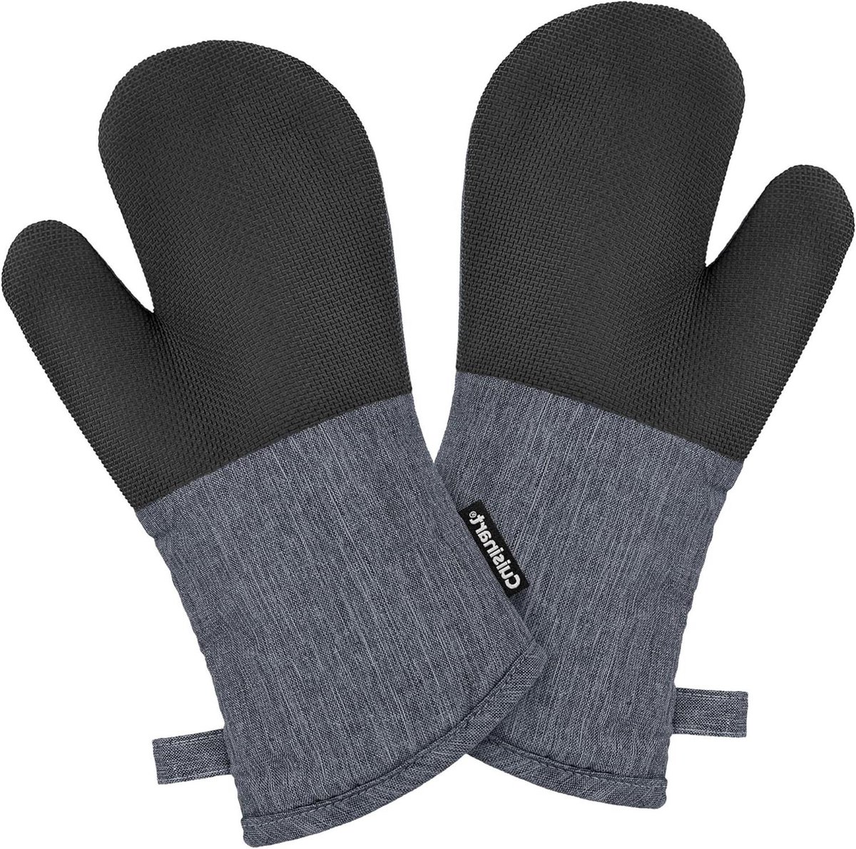Keukenwanten Set - Ovenwanten Hittebestendig - Veilig Koken Bakken - Antislip Neopreen Palm - 7 x 13 Inch - Houtskool