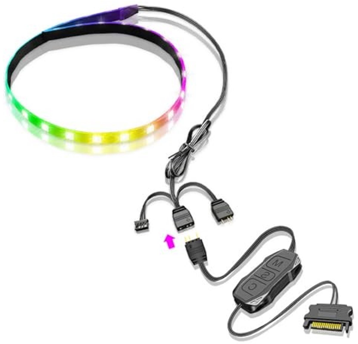 Dailygoods - PC LED Lichtstrip 15,7 Inch met 160000 Kleuren voor Chassis Decoratie