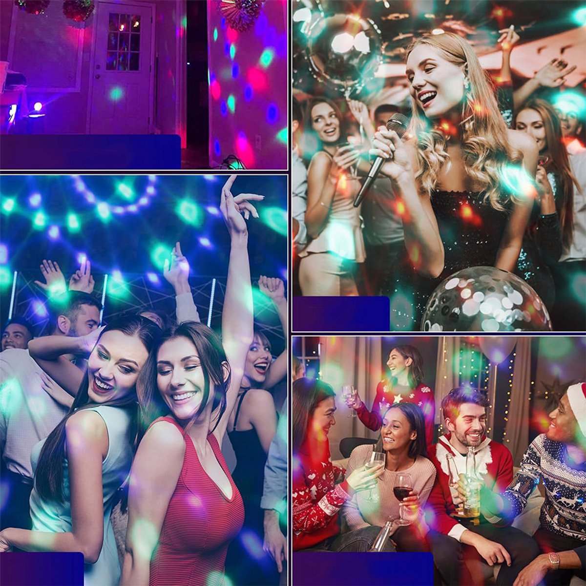FloraGrace Discolampen - RGB Discolamp - KTV Feestverlichting - Mini Discobal - Met Afstandsbediening - LED