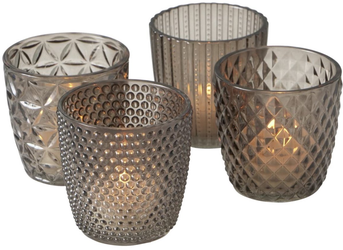Dailygoods - Set van 4 Decoratieve Lantaarns voor Theelichten