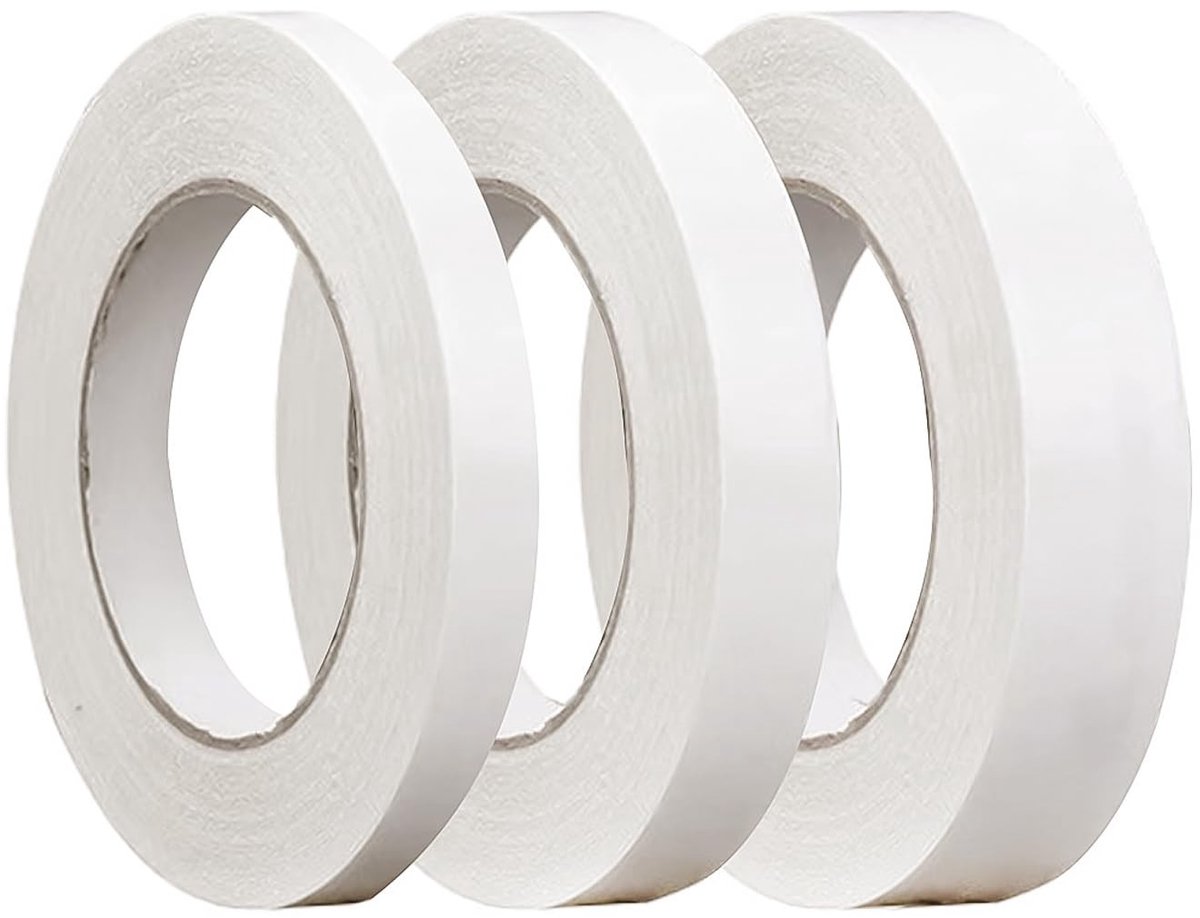 Dailygoods - Cosensi - Dailygoods - Cosensi - Dailygoody - Dubbelzijdige Plakband - Multifunctionele Tape - Sterke Hechting - 3 Rollen 10 m - Voor Knutselen en Foto's - Geschikt voor Meerdere Oppe...