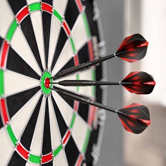 KOTO - King Classic Academy Set Dartbord Met Staple-Free Bulls-Eye - 2 Sets Darts en veel accessoires