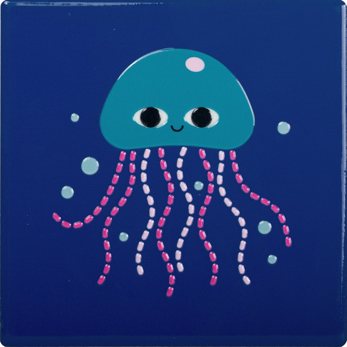 Kitsch Kitchen tegeltje Sealife jellyfish