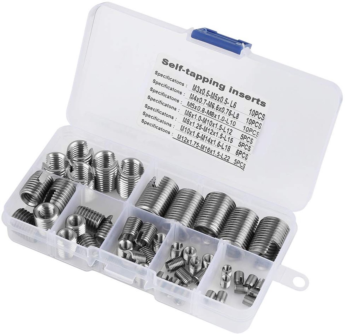 Dailygoods - Dailygoody - Schroefdraadinzetstukken - Roestvrij staal - Zelftappend - Voor reparatie - Versterking - 50 stuks - Geschikt voor auto's