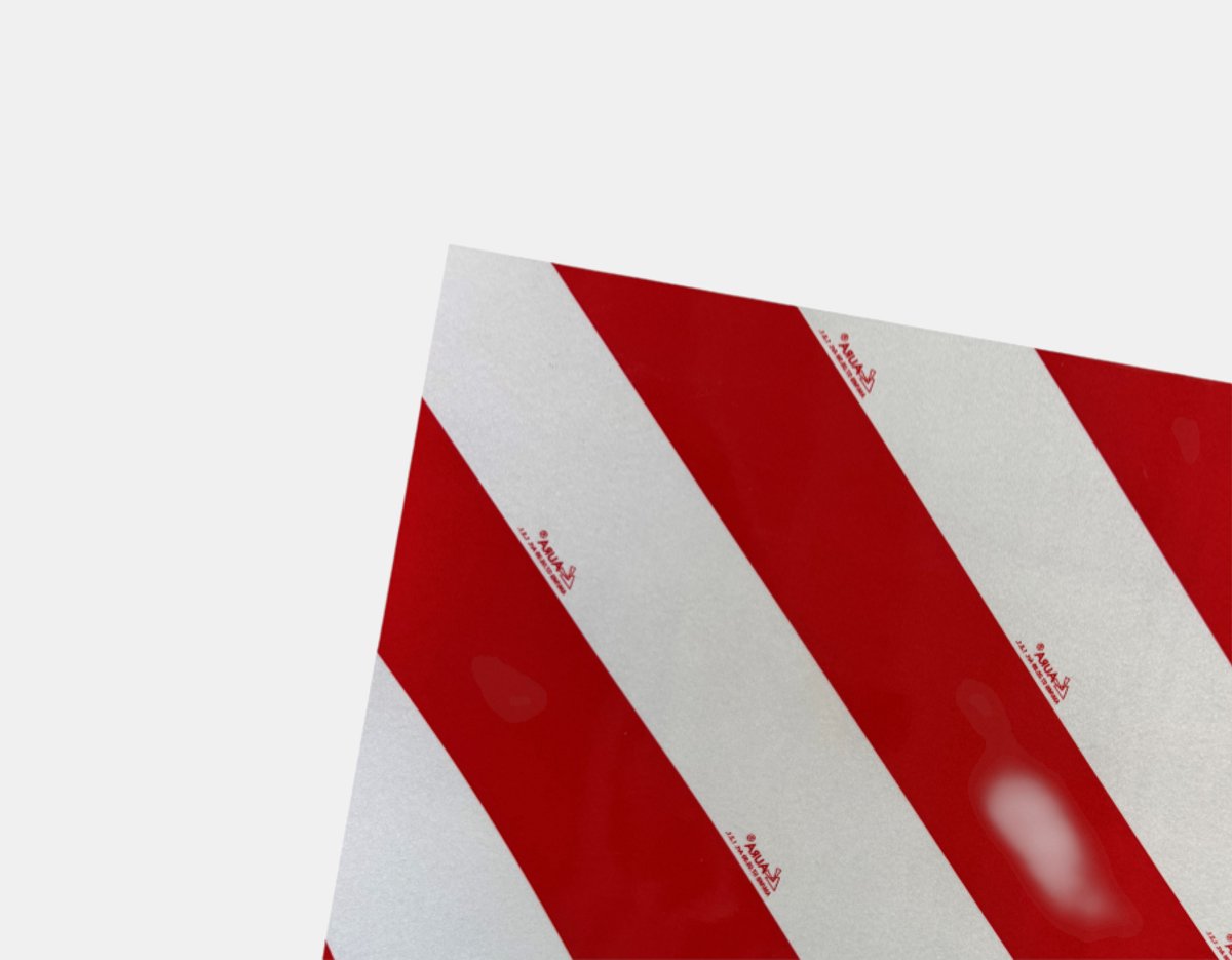 Chevron folie Rood/Wit Klasse 1 Linkswijzend / 1240mm / 1m