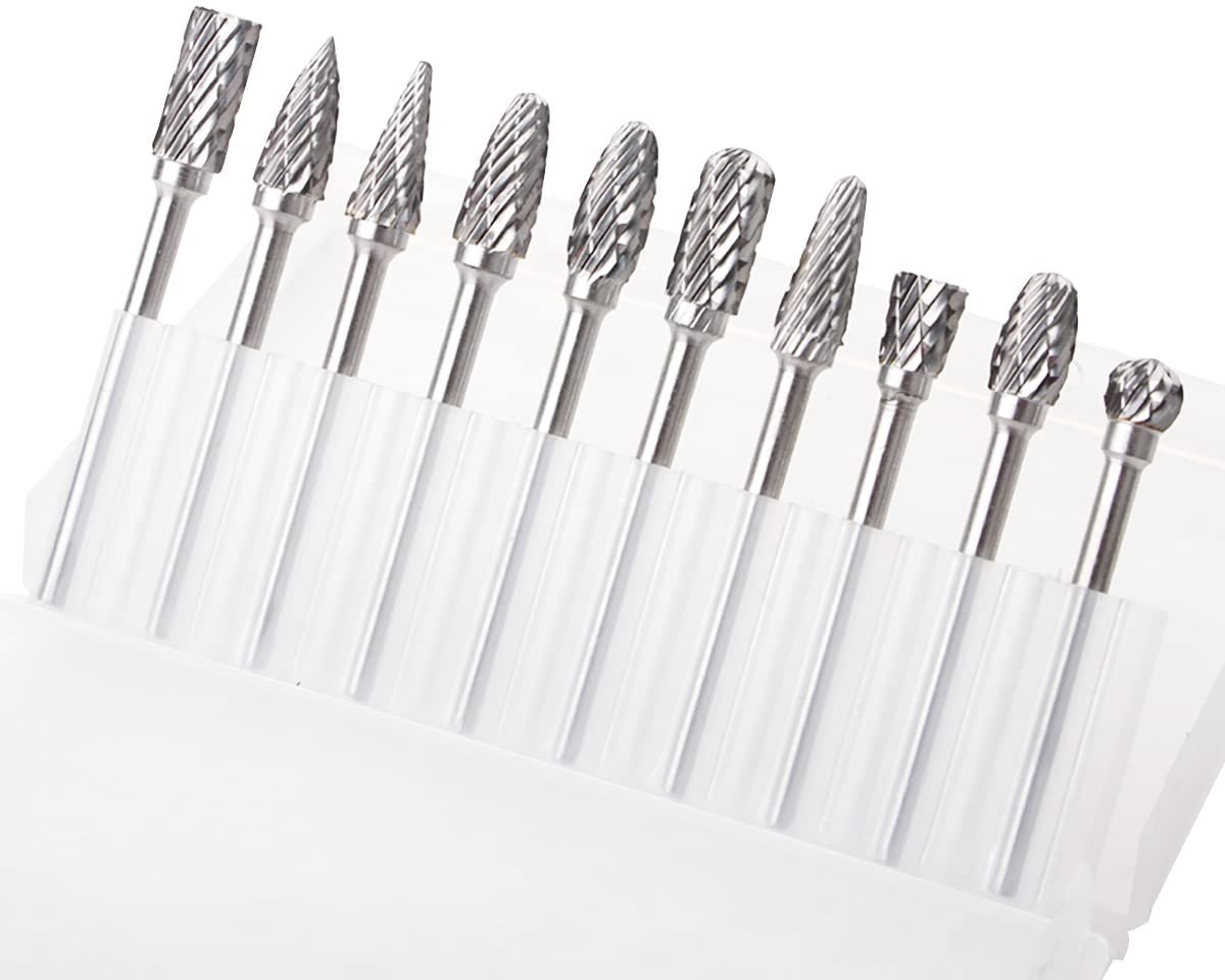 Dailygoods - Dailygoody - Roterende Braam Set - Wolfraamcarbide - Voor Houtsnijwerk - 10 Stuks - Slijpboor - Gereedschap DIY - Geschikt voor Houtbewerking