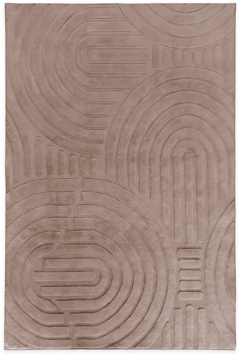 Vloerkleed Japandi taupe 200x350cm tapijt Japanse stijl vloerbedekking
