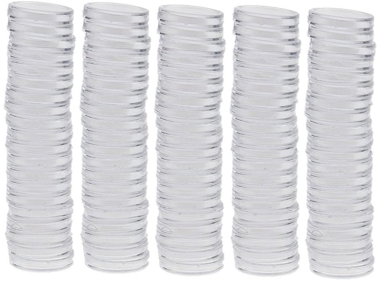 Dailygoods - 100 Ronde Plastic Munthouders voor Verzameling