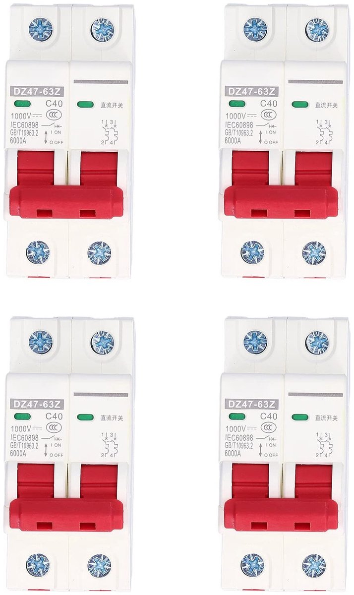 Dailygoods - Set van 4 DC Stroomonderbrekers 40A voor Thuisgebruik