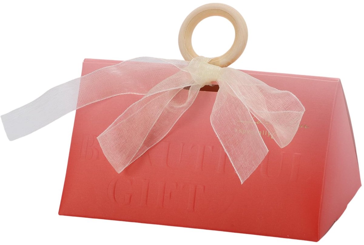 Dailygoods - Geschenkdozen - Houten Ringbanden - Duurzaam en Robuust - Rood - Verpakking - Perfect voor Cadeaus - Uniseks