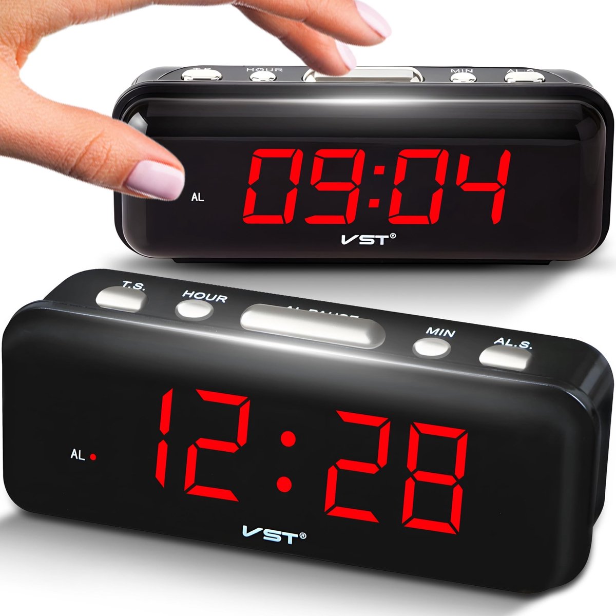Dailygoods - Digitale Wekker met Rode LED Cijfers en Sluimerfunctie