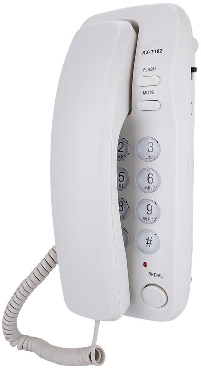 Dailygoods - Dailygoody - Wandtelefoon met Snoer - Compacte Desktelefoon - Ideaal voor Thuis en Kantoor - Analoge Telefoon met Flashfunctie - 2 Kleuren Beschikbaar...
