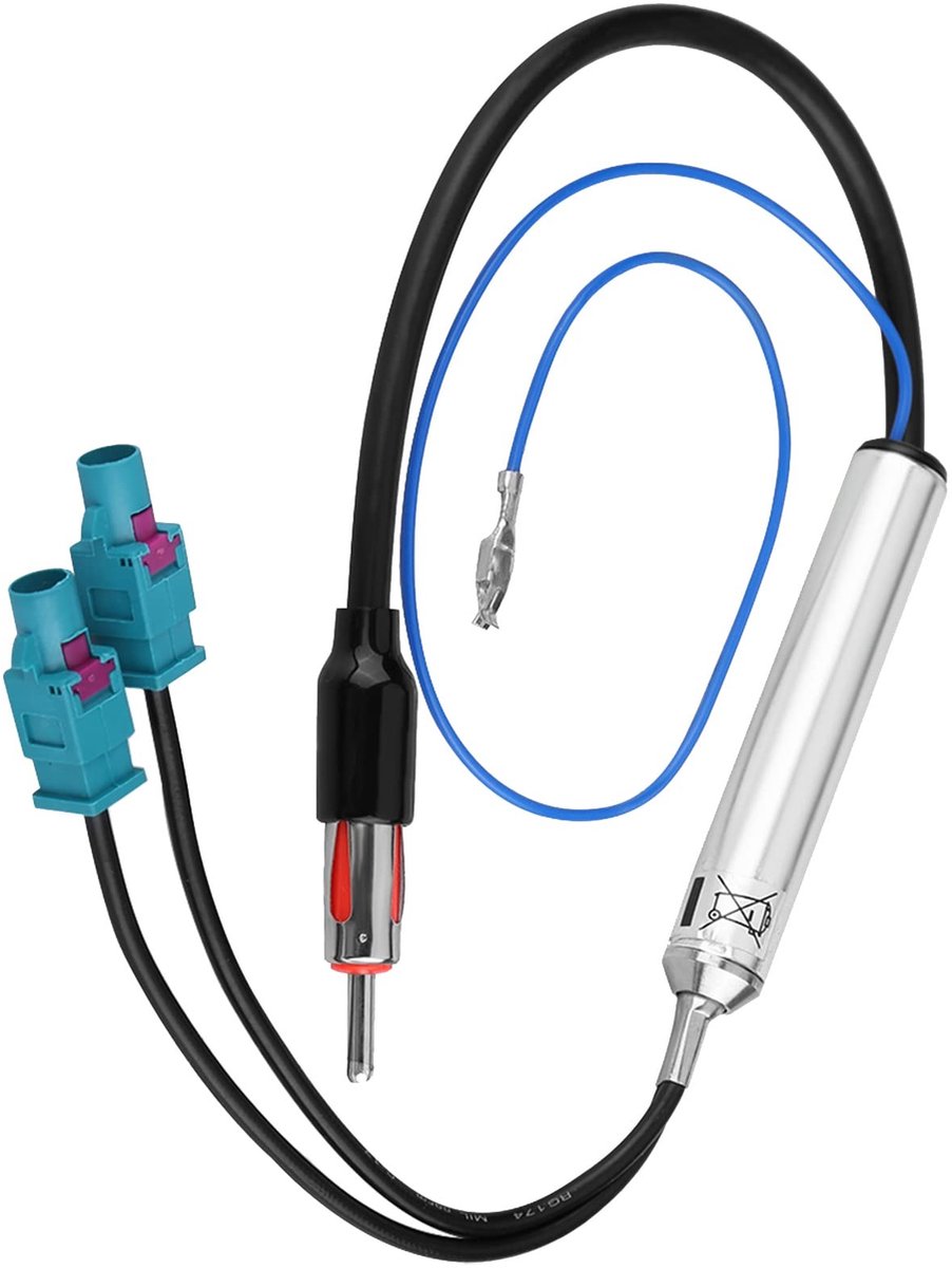 Dailygoods - Autoradio Antenneadapter Dubbele Fakra naar Mannelijke DIN