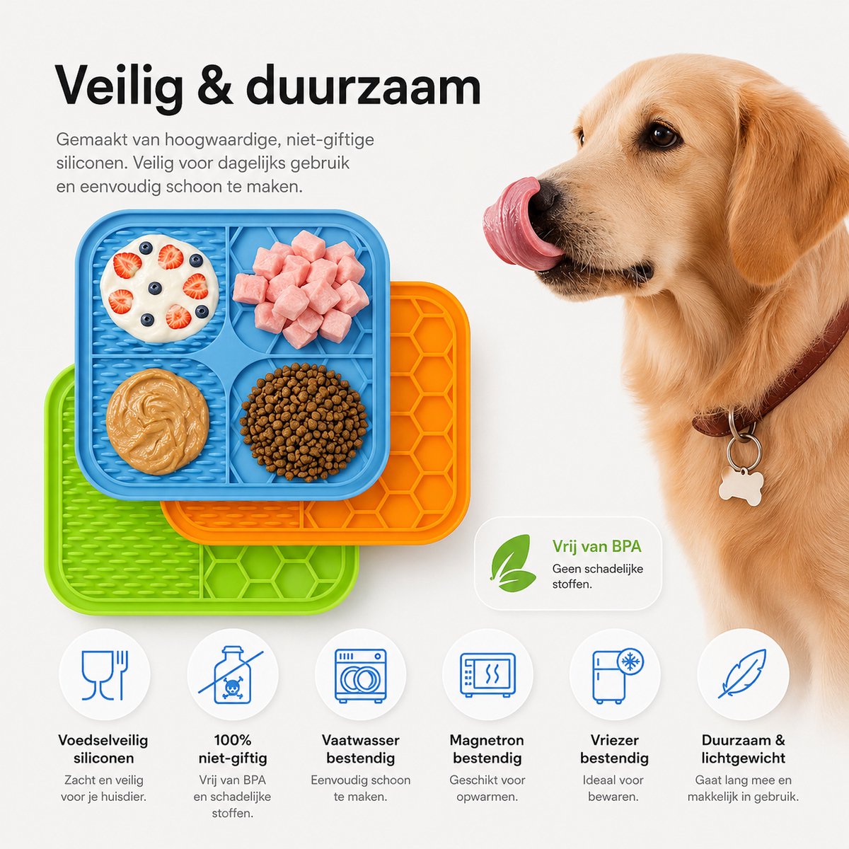 BOTC Likmat Hond met Silicone spatulas - Blauw /Geel thumbnail 6