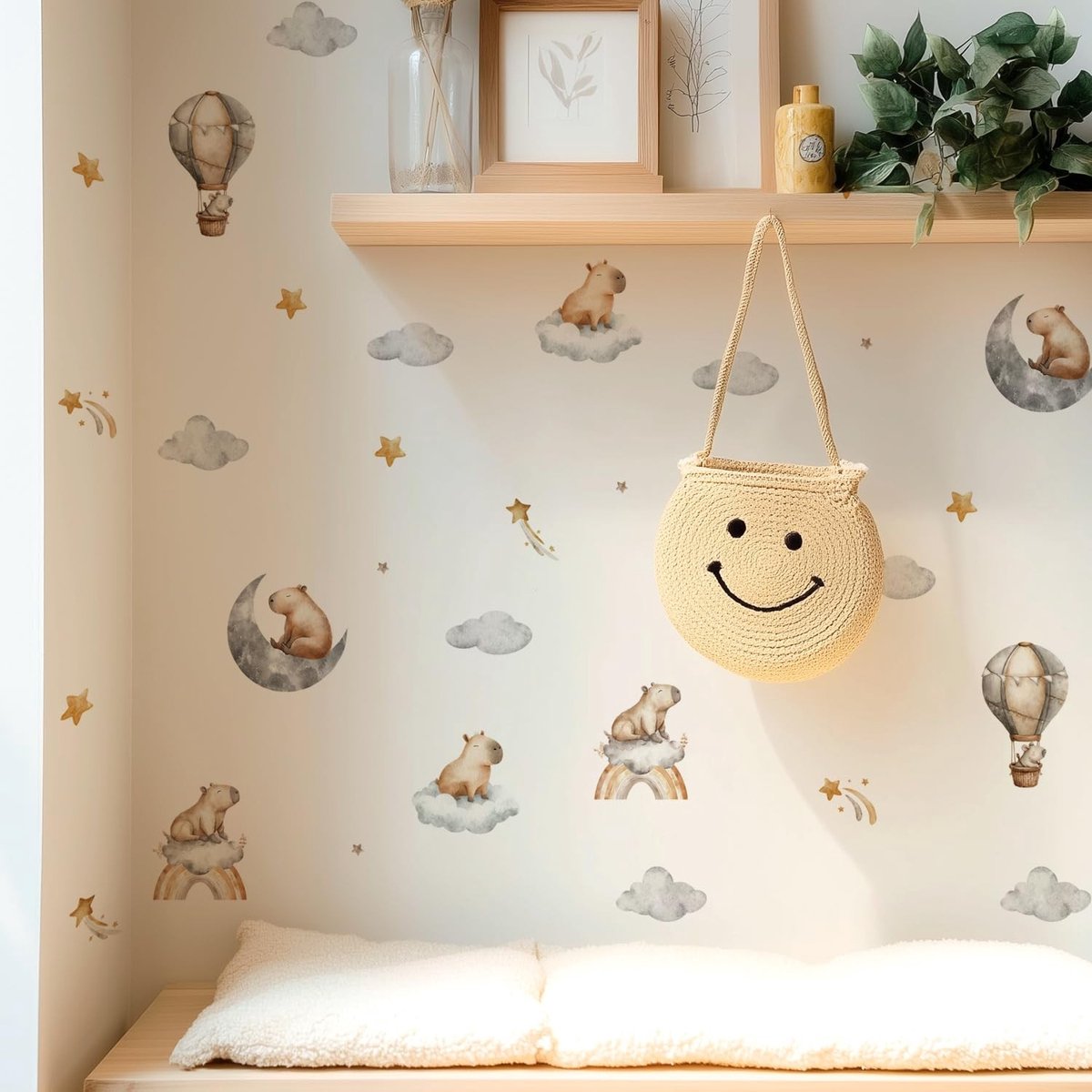 Dailygoods - Schattige Capibara Muurstickers Set voor Kinderkamers en Woonkamers