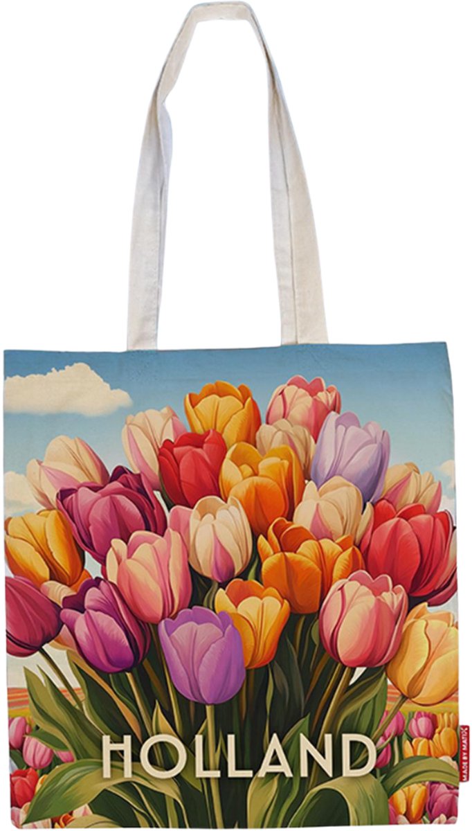 Holland Souvenir Tas - Katoen - Bright Tulips - Souvenir