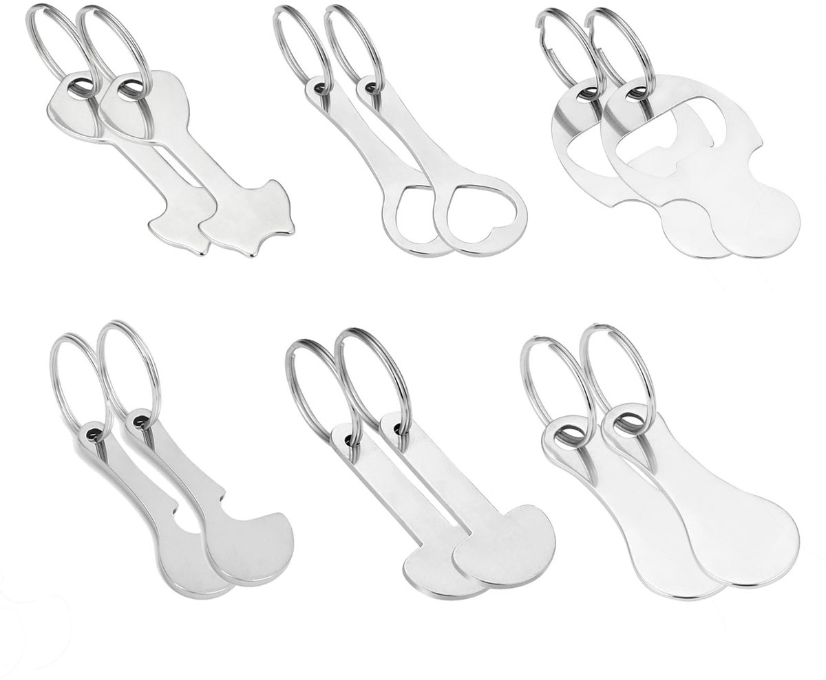 Dailygoods - Innovra - Dailygoods - Dailygoody - Metalen winkelwagen token - Sleutelhanger - Roestvrij staal - Afneembaar - Gemaakt voor gemak - Geschikt voor winkelwagentjes