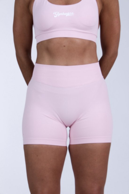Gymhunterz Sport Short - Scrunch Short Dames - Sportbroek - High Waist - Kleur Roze - Maat L van Gymhunterz — afbeelding 2