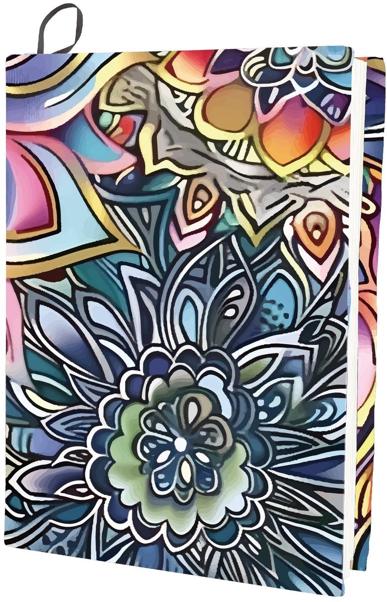 Dailygoods - Dailygoody - Boekomslag - Herbruikbare boekbeschermer - Wasbaar nylon - Bohemia bloemen - Elastische notebookwraps - Geschikt voor hardcover boeken -