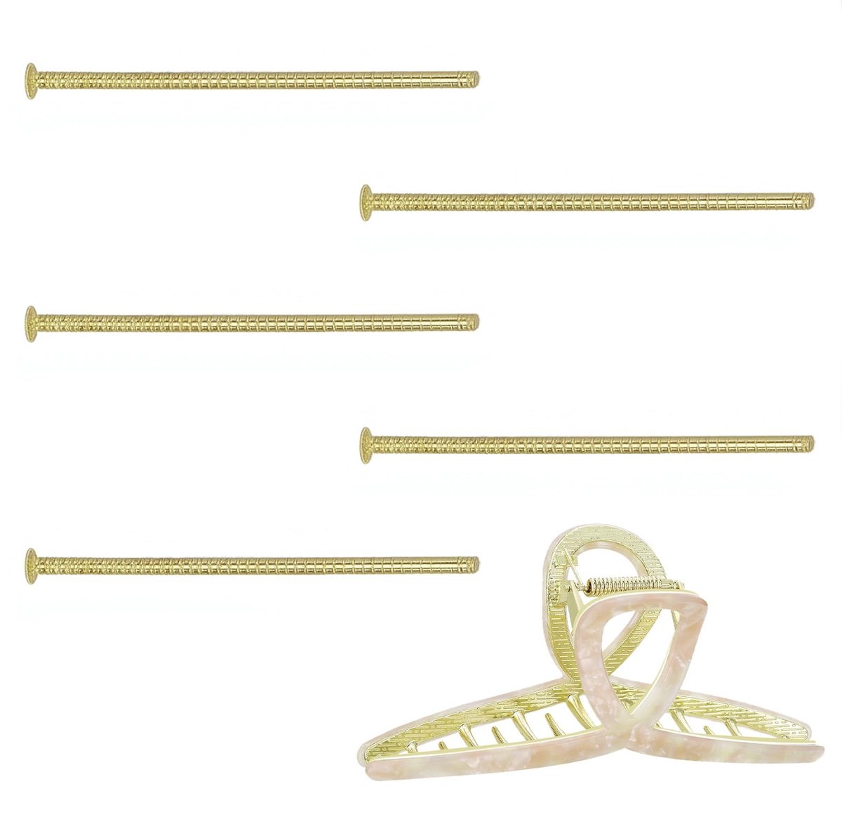 Dailygoods - Set van 5 Vervangende Middenassen voor Haarklemmen