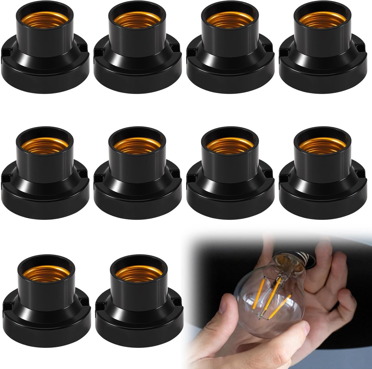 Dailygoods - 10 Stuks E27 Vintage Lampfittingen voor Gloeilampen
