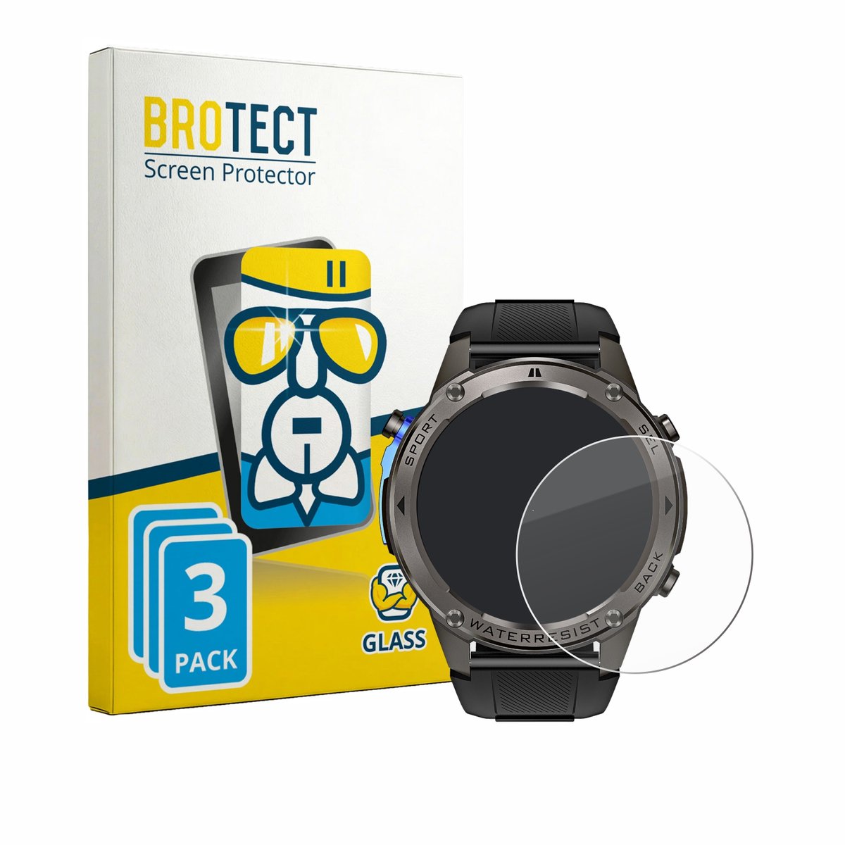 BROTECT - Glas Screenprotector voor Kardena Care GPS - Gehard Beschermglas 9H 3 Stuks