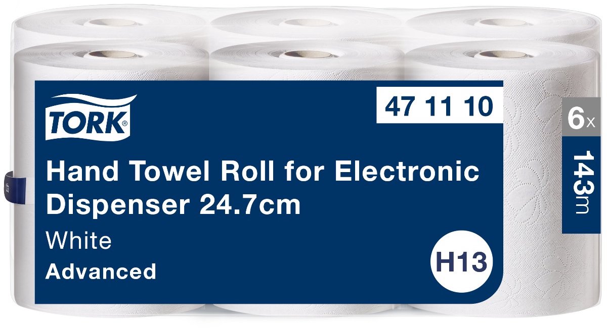 Tork H13 Handdoekrollen 24.7cm 2laags voor electronische Dispensers a 6rollen (471110)