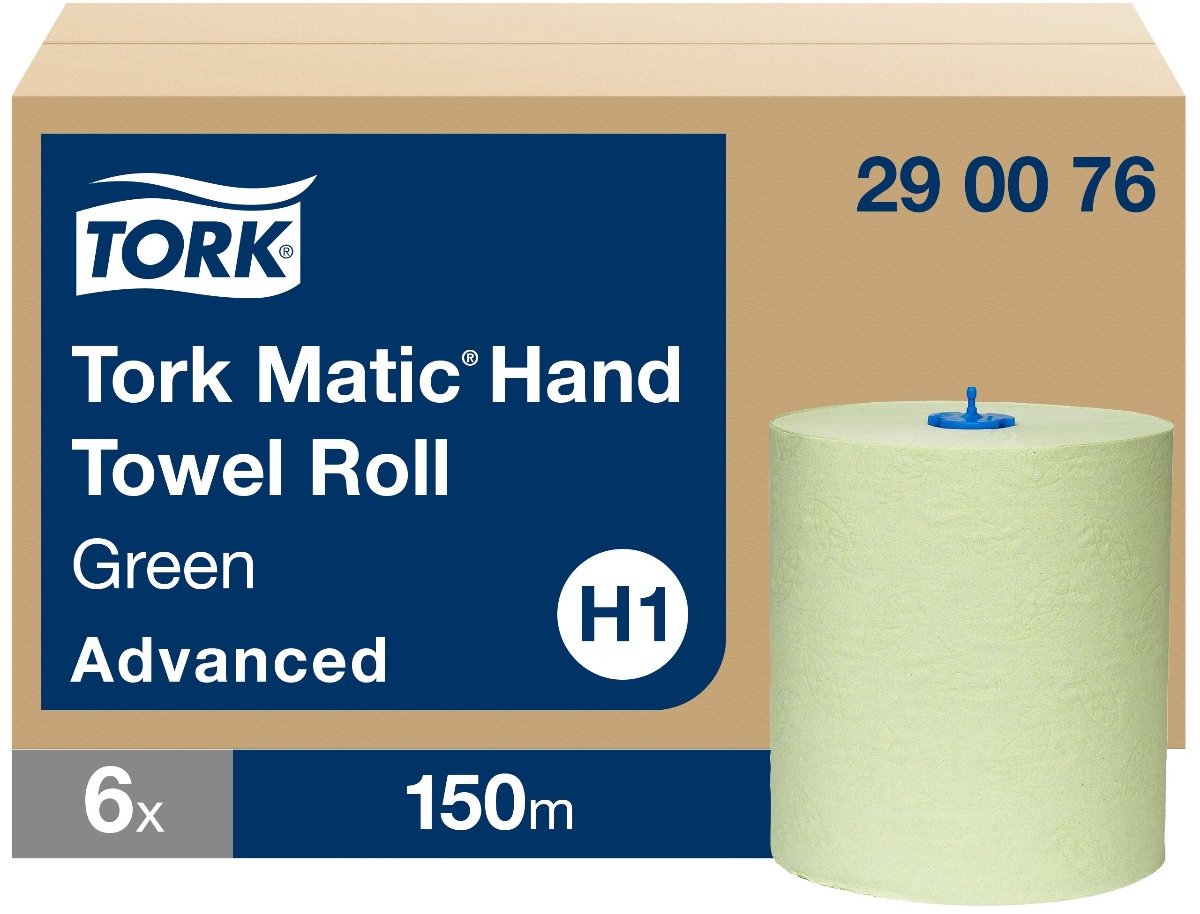 Tork Advanced groen handdoekrol 2-lgs 150 mtr x 21 cm doos à 6 rol (290076)