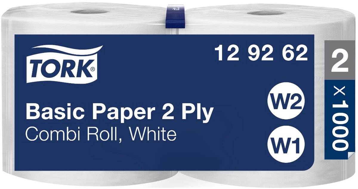 Tork Universal Wiper 320 2-lgs wit 510 mtr x 24 cm pak à 2 rol/1000 vel (129262)