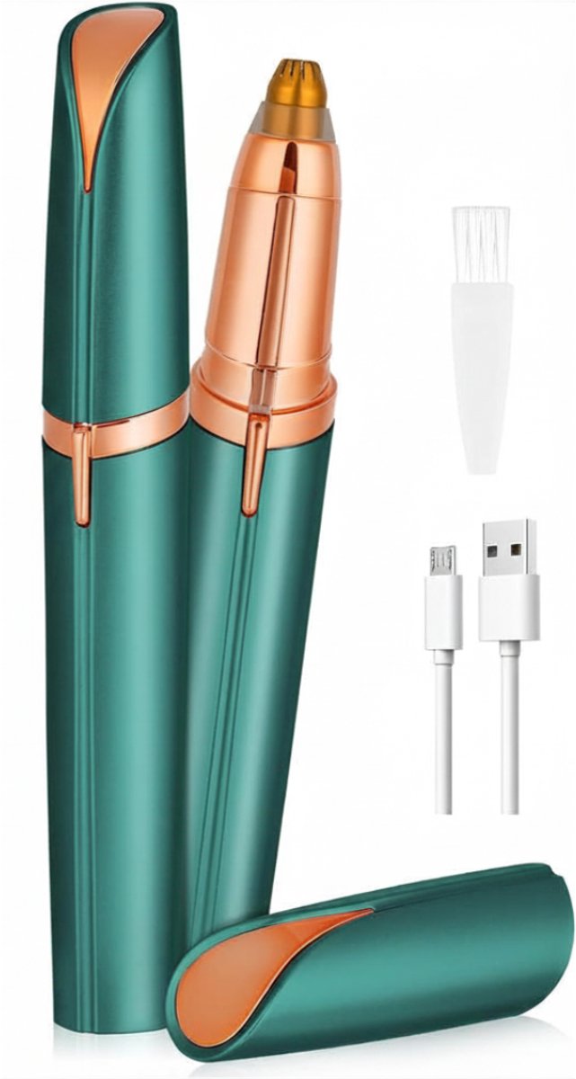 SNJY® Epilator - Gezichtsepilator Vrouw - Epilator Gezicht - 2-in-1 Scheerapparaat en Haarverwijderaar - Groen