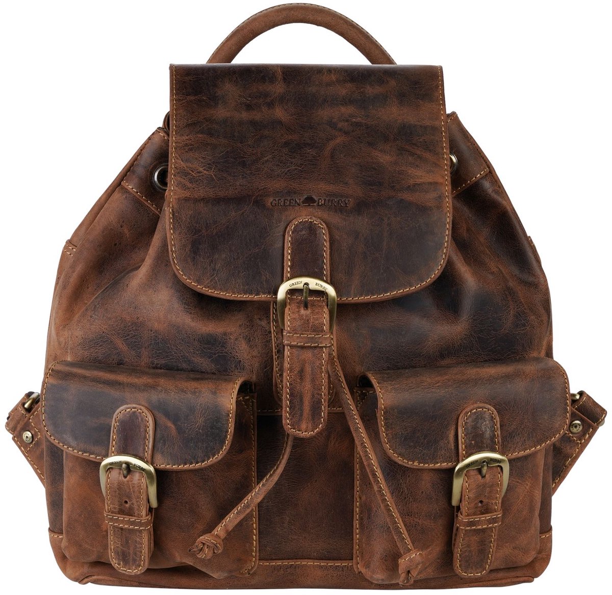 GREENBURRY vrijetijdsrugzak rugzak Vintage Backpack Brown bruine