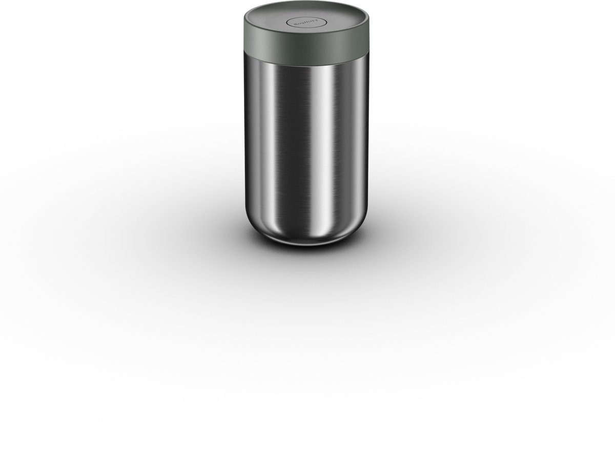 BergHOFF Home Nommie – Thermos Lunchbox - Food Jar 0.75L – Lekvrije Yoghurtbeker To Go – Isoleerbeker voor Soep - Dubbelwandige Isolatie - RVS Thermische Voedselcontainer – Houdt 6u Warm/Koud – Khaki & Zilver