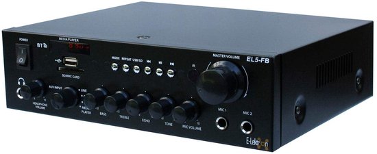 E-Lektron EL5-FB - Stereo versterker - Met Bluetooth en karaokefunctie - USB en SD mediaspeler — afbeelding 4