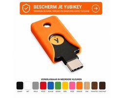 Alvora Beschermhoes – Geschikt voor YubiKey 5C NFC – USB-C Beveiligingssleutel Cover – Oranje