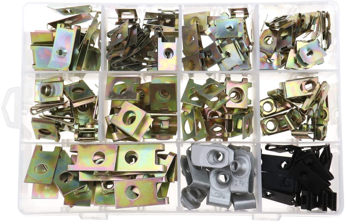 Dailygoody - Automotive U-Clips - Bevestigingsmiddelen - 150 Stuks - Metalen - Montage Clips - Geschikt voor Auto Panel Deur Trim Bumper Fender