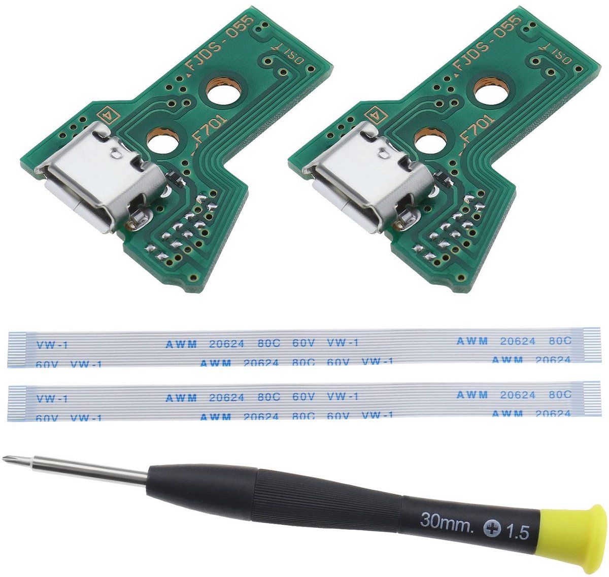 Dailygoody - Interface Board - Micro-USB - Draadloze Controller Vervanging - 12 Pin Lint Kabel - PS4 Pro/Slim - JDS-055 - Geschikt voor Controlle
