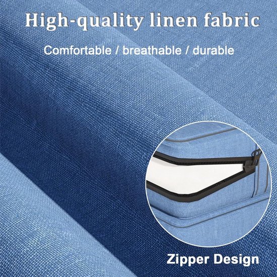 Vouwmatras Koppels - Camping Matras Opvouwbaar - Tijdelijke Overnachtingen - High Density Foam - 150x60x8cm - Blauw — afbeelding 4