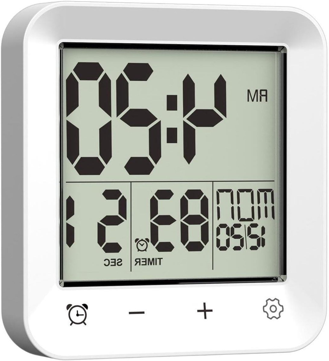 Doucheklok Waterdicht - Badkamer Timer - Tijd Beheren - Groot Display - 126 x 63 x 126 cm - Wit