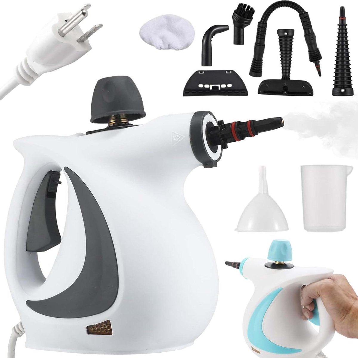 Handstoomreiniger - Stoomboot multifunctioneel - Grondig schoonmaken - Snelle opwarming - 350 ml tank - Grijs