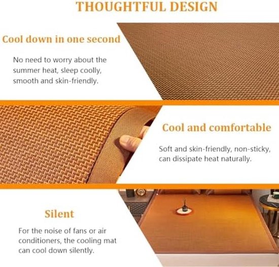 Opvouwbare Slaapmat - Bamboe Mat Rotan Mat - Kamperen en Thuis - Ademend en Koel - 120 x 195 cm — afbeelding 3