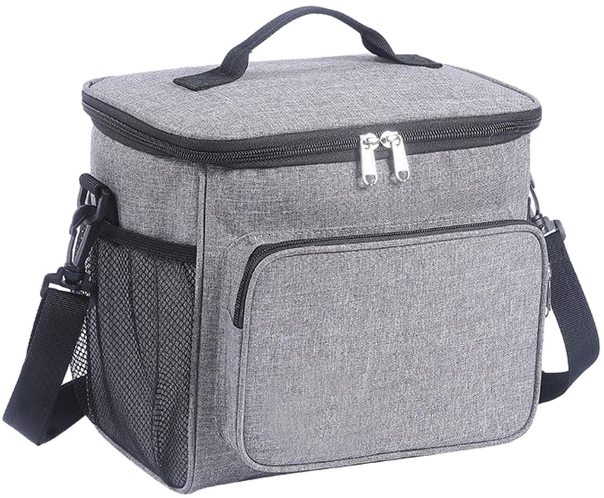 Dailygoody - Isolatietas - Draagbare lunchtas - Lekvrij en herbruikbaar - Grijs - Perfect voor picknick en reizen - Hoge capaciteit