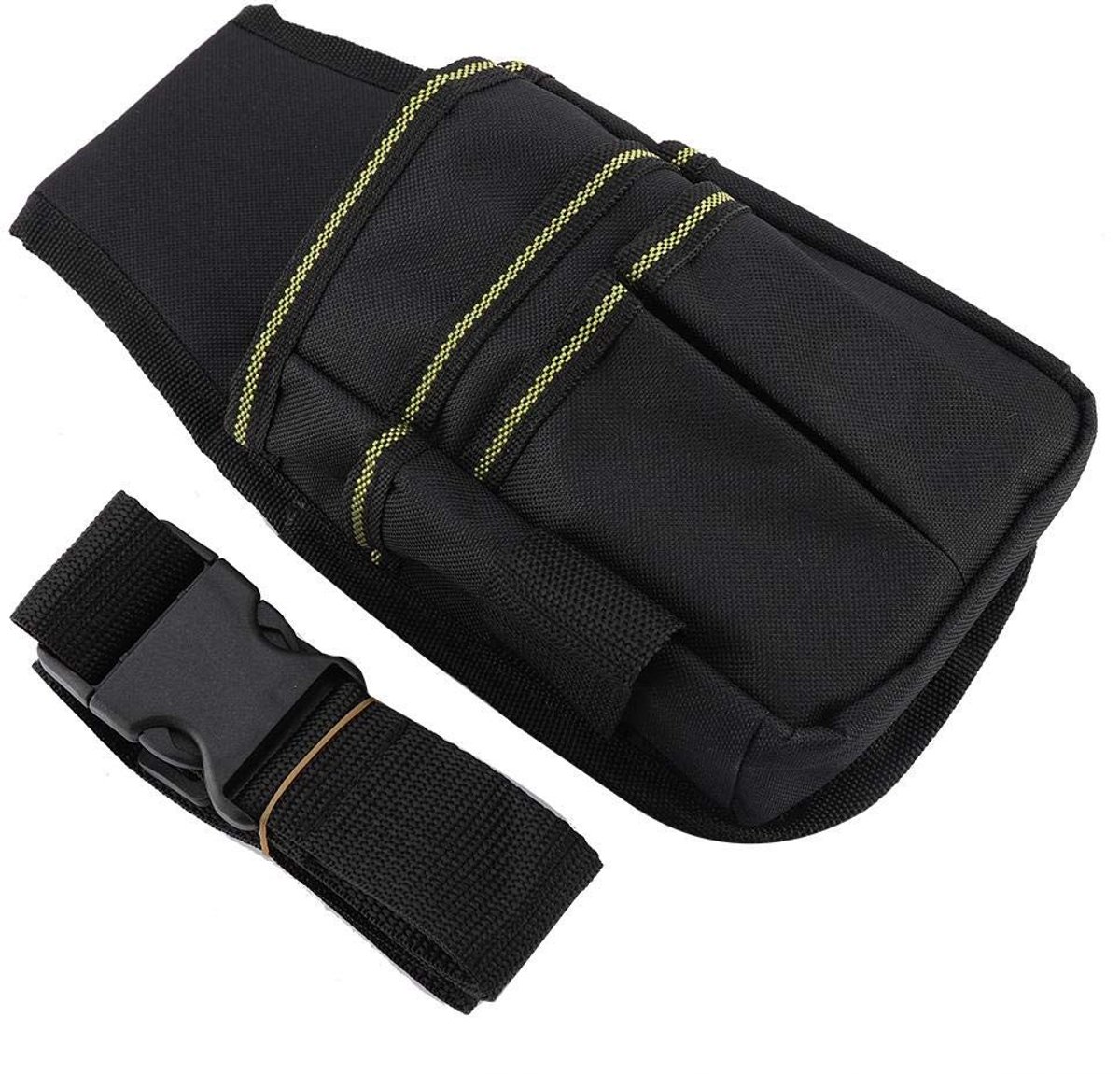 Dailygoody - Tool Waist Pack - Tuin Gereedschap Riem - Verstelbare Tooltas - Zwart - Multi-Functionele Gereedschapstas - Ideaal voor Tuin en Magazijn