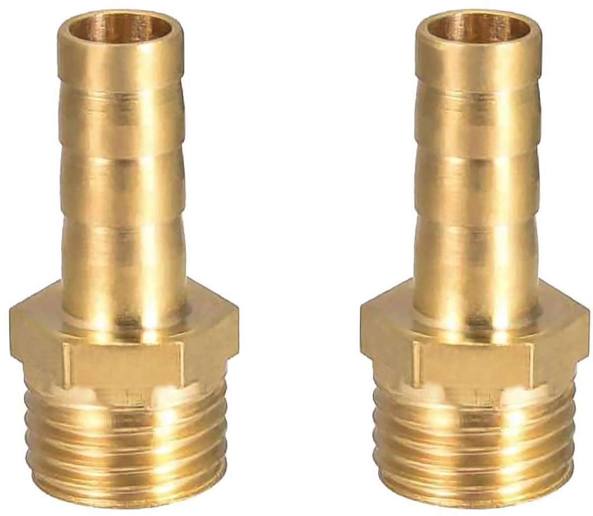 Dailygoody - Messing Slang Fitting - 5/16 inch Connector - Duurzaam - Goud - Voor Air Water Brandstof Olie Gas - 2 Stuks - 8mm Diameter