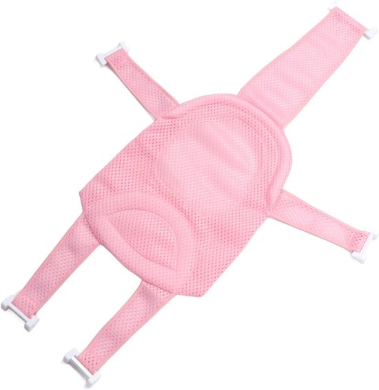Babybadzitje Net - Badondersteuning Baby - Veilig Baden - Universeel Pasvorm - 30 x 23 x 4 cm - Roze — afbeelding 3