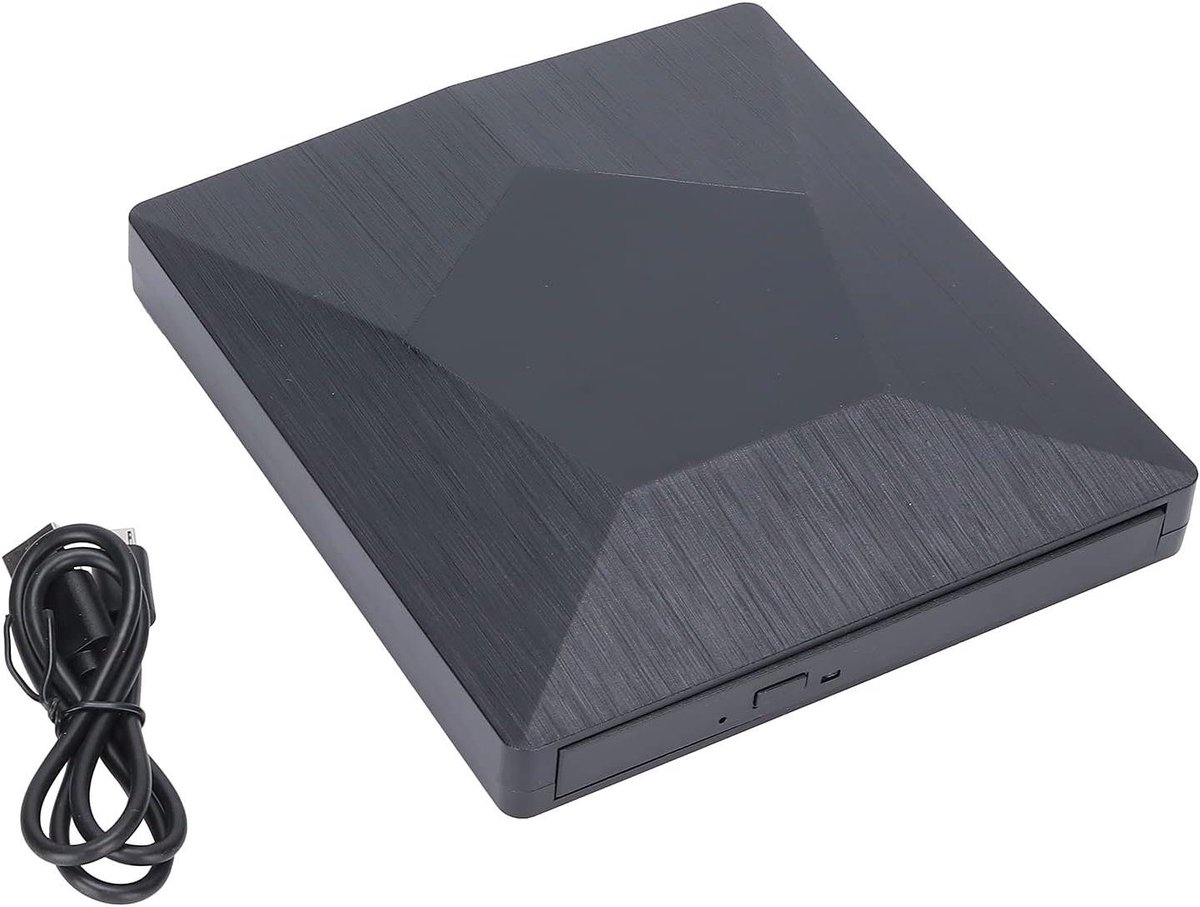 Extern DVD Station - CD Speler Laptop - Bestanden Archiveren - Dubbele Interface - 1.7 cm dik - Zwart