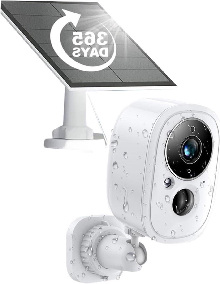 Beveiligingscamera Buiten - IP Camera WiFi - Huis Beveiligen - 5MP HD Resolutie - 128 GB Opslag - Wit
