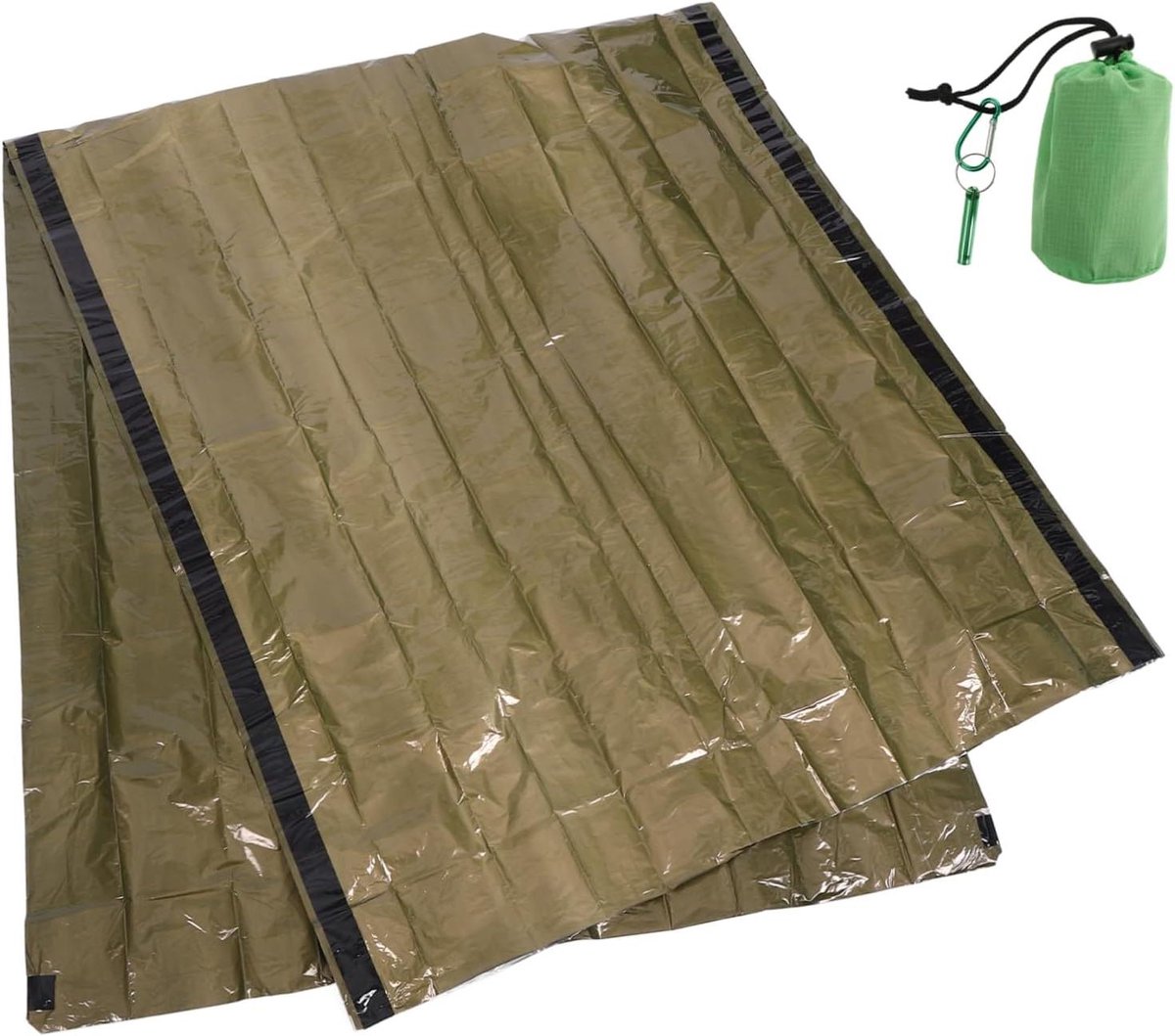 Nood Slaapzak - Bivakzak Overlevingsdeken - Buiten Overleven - Warmte Vasthoudend - 210 x 91 cm - Groen