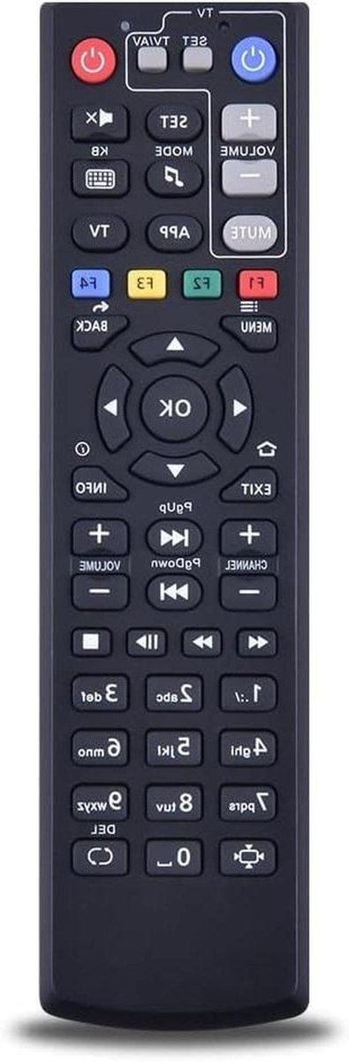 Afstandsbediening TV Box - Afstandsbediening IPTV - Zenders Wisselen - Met Leerfunctie - 1 stuks - Zwart