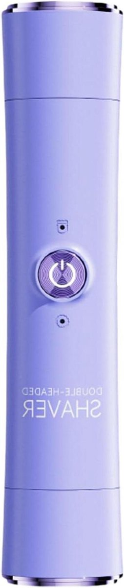 Elektrisch scheerapparaat dames - Ontharingsapparaat bikini - Gezichtsverzorging lichaam - Dubbele kop ontwerp - 15 cm lengte - Paars roze
