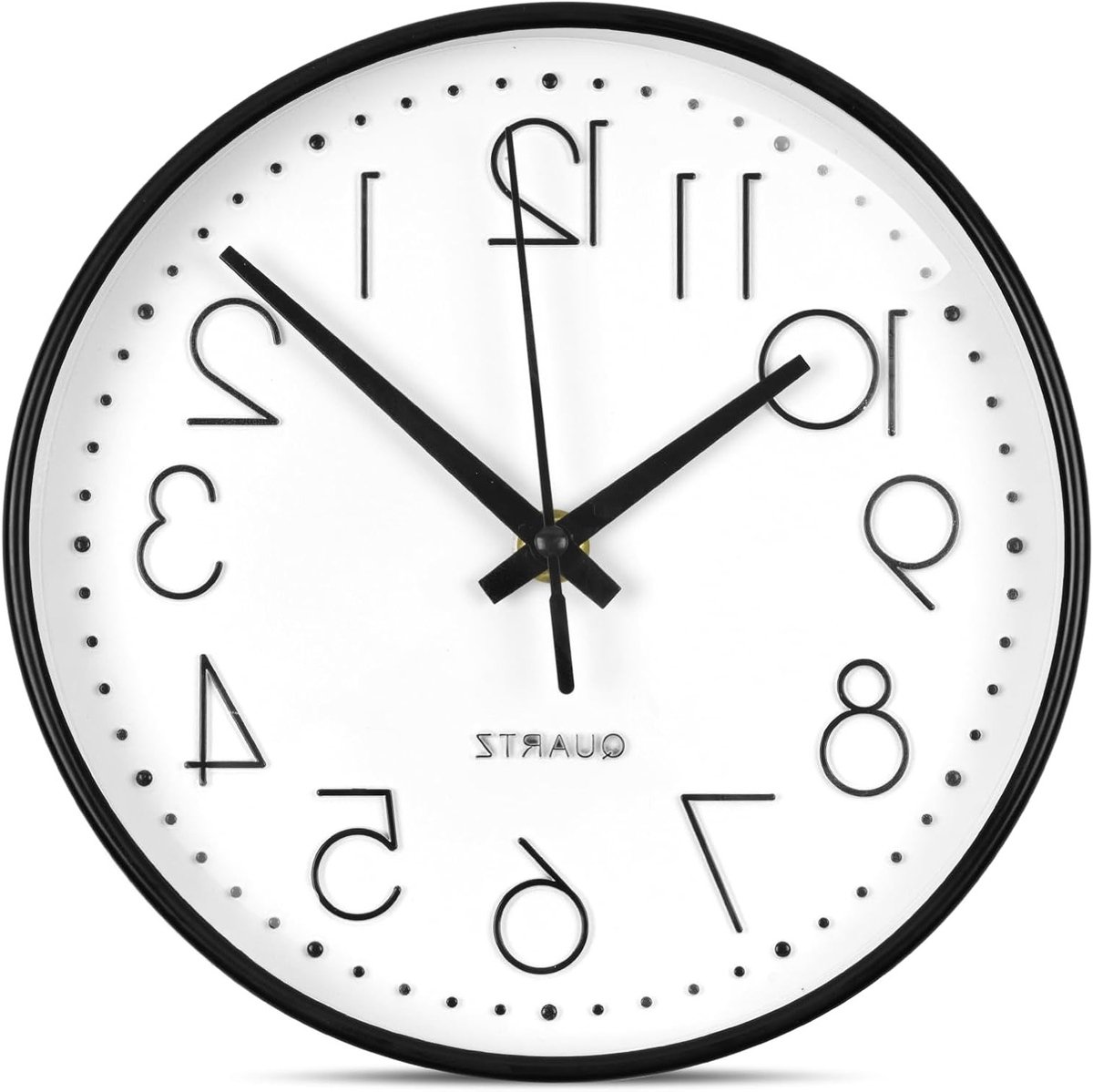 Stille en Non-Ticking Quartz Wandklok van 20 cm, Batterij Aangedreven Klok voor Woonkamer, Slaapkamer en Kantoor